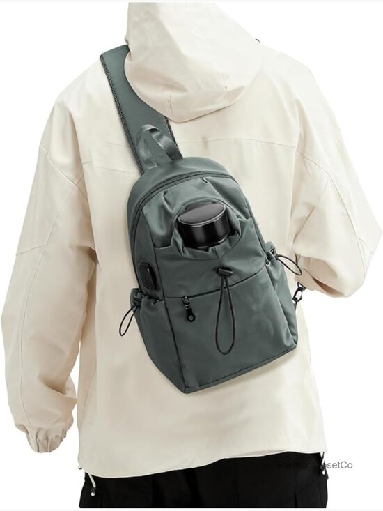 Waterproof Nylon Sling Crossbody Backpack Daypack for Hiking Travel main image 4